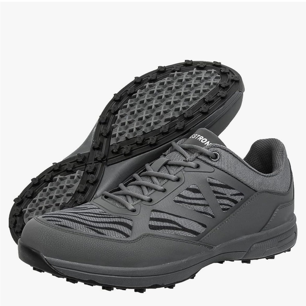 VMT Mens Golf Shoes grey Running Sneaker Breathable Lightweight Walking Shoe